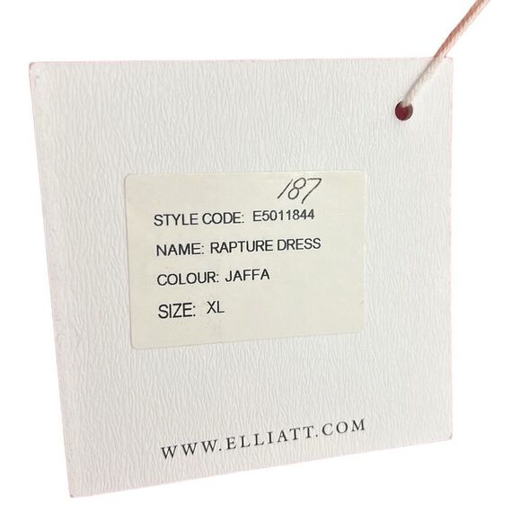 Red Dress Woman's Size XL Peplum Sleeveless High Low Hem Deep V-Neck Elliatt NEW - Picture 9 of 12